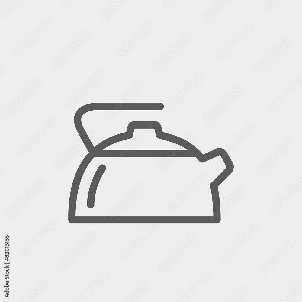 Sticker kettle thin line icon