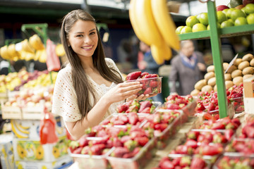 Young woman on the market