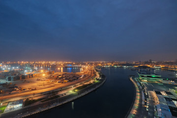 Fototapeta na wymiar Port docks at night