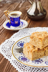 Homemade apple pie and coffee