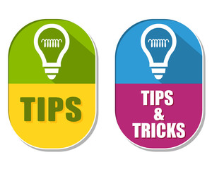 tips and tricks with bulb symbols, two elliptical labels