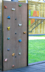 Climbing wall in the park