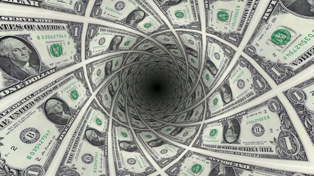 Background from  american dollar banknotes in perspective view