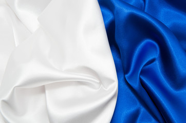 white and blue satin fabric 