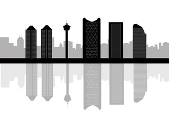 Fototapeta na wymiar Calgary, Canada skyline. Detailed silhouette. Vector illustratio