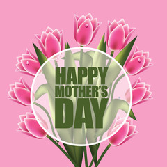 Happy Mother's Day design with tulips