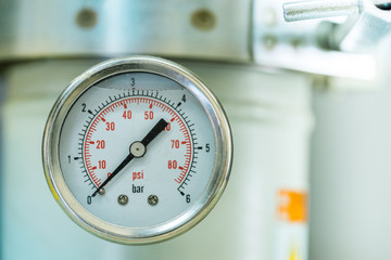 manometer turbo pressure meter gauge in pipes oil plant
