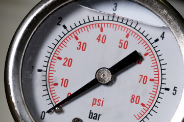 manometer turbo pressure meter gauge in pipes oil plant 