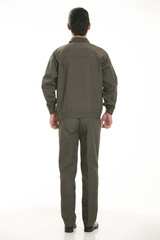 The young engineer various occupation clothing standing in front