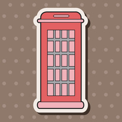 Telephone booth theme elements vector,eps