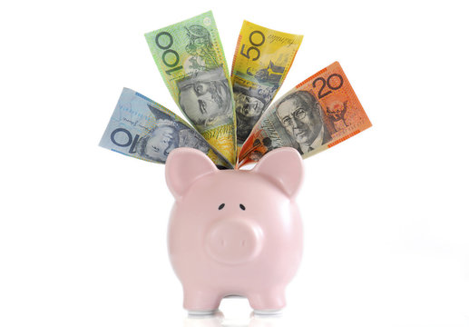 Australian Money with Piggy Bank