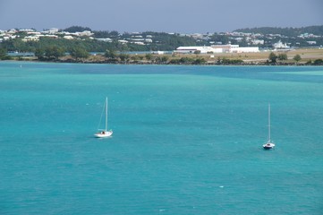 Fototapeta na wymiar View over Castle Harbor, Bermuda.