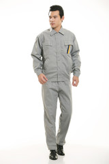 The young engineer various occupation clothing standing in front