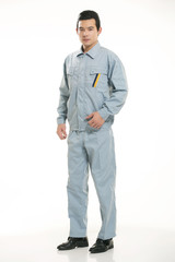 The young engineer various occupation clothing standing in front