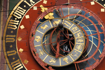 Naklejka premium Beautiful detail of Clock Tower in Bern, Switzerland
