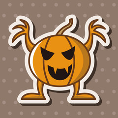 bizarre monster theme pumpkin elements vector,eps