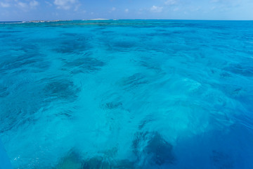 Beautiful Caribbean sea in blue color