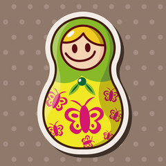 Matryoshka , Russian traditional wooden doll, vector pattern, el
