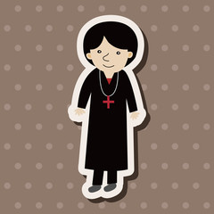 pastor and nun theme elements vector,eps