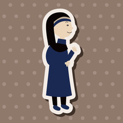 pastor and nun theme elements vector,eps