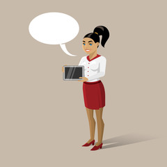 girl holding a tablet