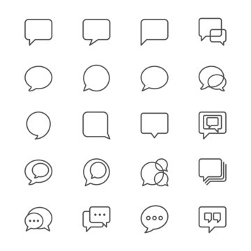 Speech bubble thin icons