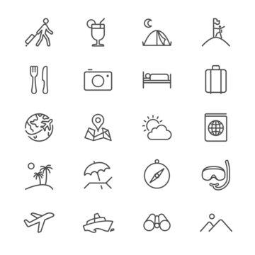 Traveling thin icons