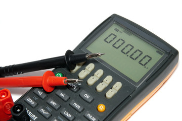 Digital multimeter is on a white background
