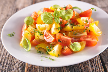 tomato salad and basil