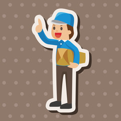 deliveryman theme elements vector,eps