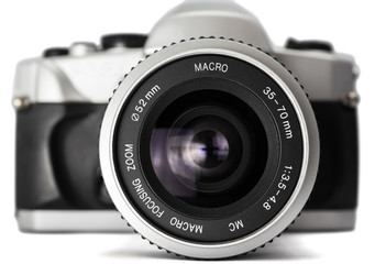 closeup of an analog camera