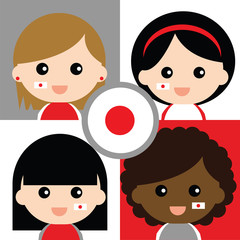 Group of happy Japan's supporters