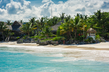 Obraz premium Relaxing on remote Tropical Paradise beach in Dominican Republic
