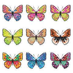 Obraz na płótnie Canvas Butterflies Set