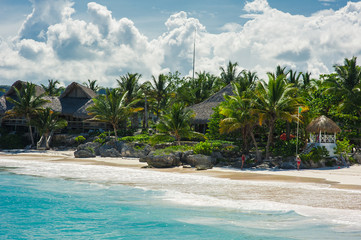 Relaxing on remote Tropical Paradise beach in Dominican Republic