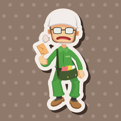 people theme postman elements vector,eps