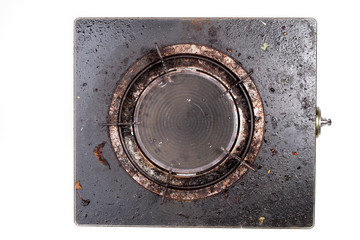 old dirty gas stove