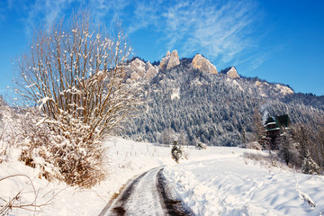 Winter Landscape In Pieniny Mountains, Three Crowns, Poland