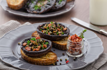 Portobello stuffed with herbs