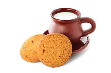 cup of milk and cookies