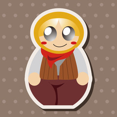 Matryoshka , Russian traditional wooden doll, vector pattern, el