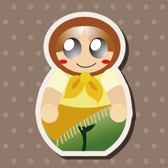 Matryoshka , Russian traditional wooden doll, vector pattern, el