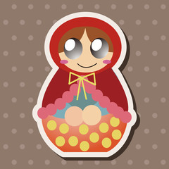 Matryoshka , Russian traditional wooden doll, vector pattern, el