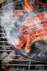 Delicious grilled sausages