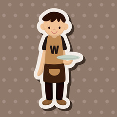 waiter theme elements vector,eps