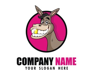 donkey truck pink logo image vector