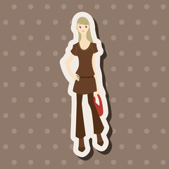 lady girl cartoon theme elements vector,eps