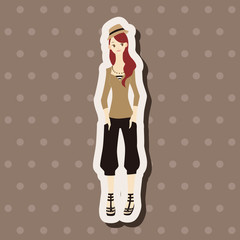 lady girl cartoon theme elements vector,eps