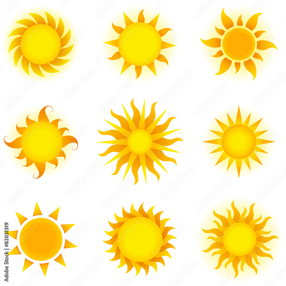 Canvas Prints vector suns set