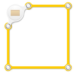 Vector yellow box for your text and envelope